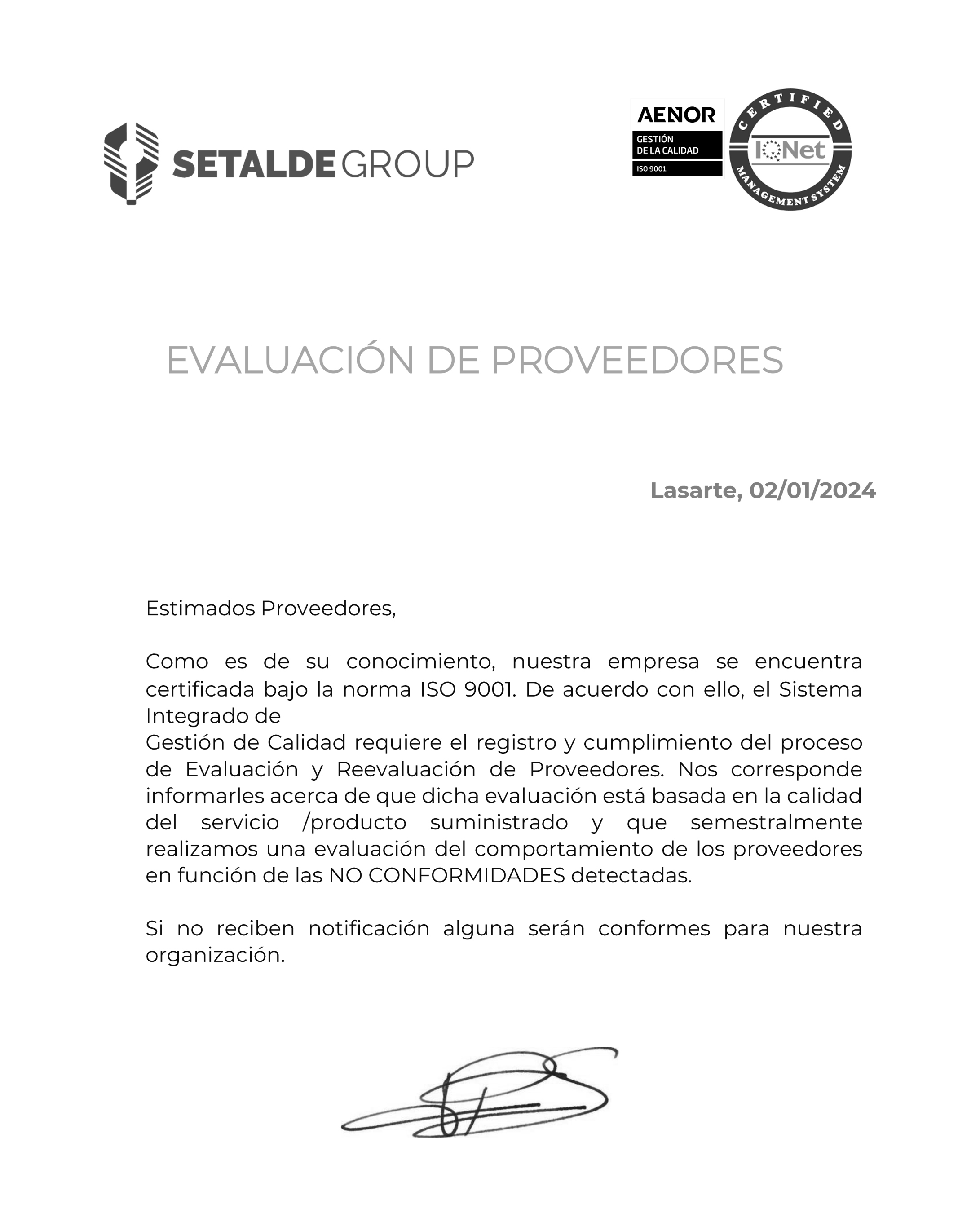 Hornitzaileen Ebaluazioa
