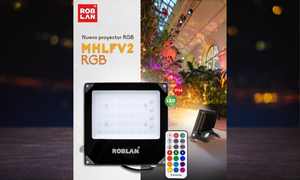 Nuevo proyector LED RGB MHLFV2 de Roblan: iluminación decorativa, eficiente y versátil